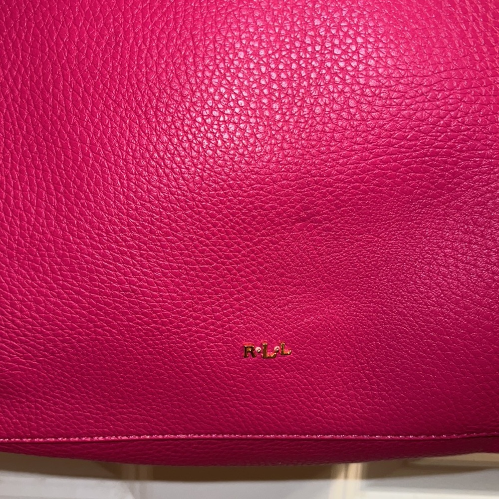Fushia lauren Ralph Lauren tote flawed - Picture 4 of 15